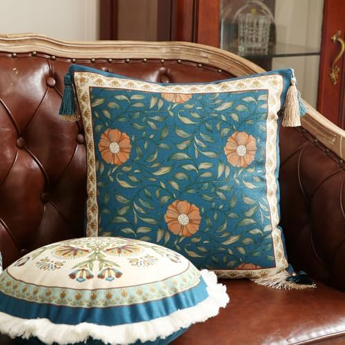 patdrea Designer Vintage Floral Throw Pillow Cover,18"x18" - Image 2