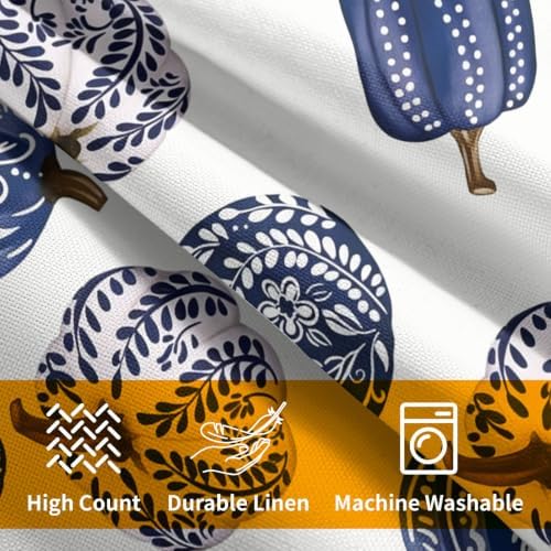 Fall Chinoiserie Pumpkin Throw Pillow Covers 22x22 Set of 2 Autumn Blue White Porcelain Thanksgiving Pillow Covers Autumn Pillowcase for Kitchen Sofa Cushion Outdoor Bedroom Decoration - Image 7