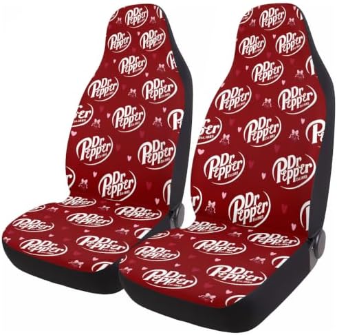GENANY Red Retro Soda Car Seat Covers, 2-Piece Front Seat Set