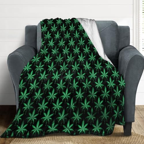 Socira Marijuanas Leaf Weed Blanket Throw Blanket Marijuanas Leaf Weed Gifts for Women Men Soft Sofa Throws for Travel Camping Bed Home Decor Car Birthday Gift 60"*80"（150 * 200cm） by Socira
