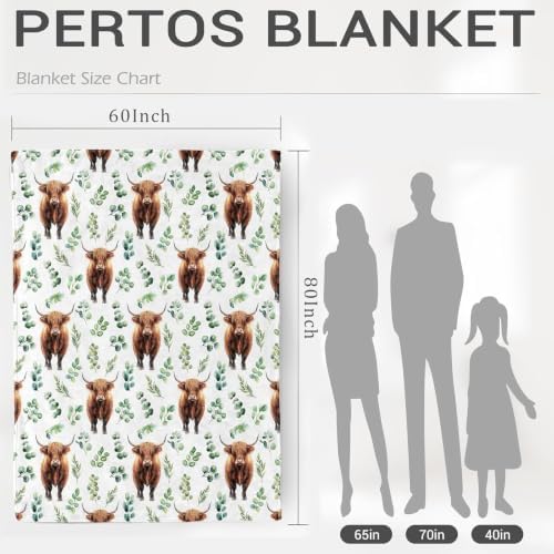 Jekeno Highland Cow Gifts Blanket, Soft Cozy Plush Throw 80"x60" - Image 5