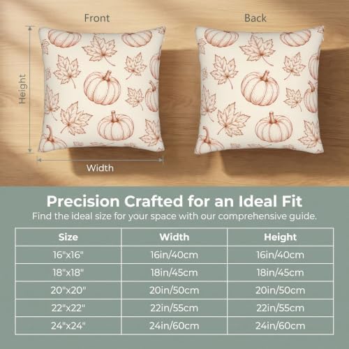 KiuLoam Fall Pillow Covers 16x16 Set of 2 Burnt Orange Pumpkin Decor - Image 4
