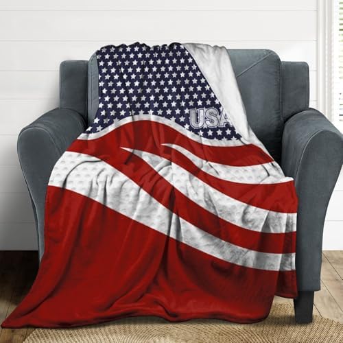 Socira American USA Flag Blanket Throw Blanket American USA Flag Gifts for Women Men Soft Sofa Throws for Travel Camping Bed Home Decor Car Birthday Gift 50"*60"（130 * 150cm） by Socira