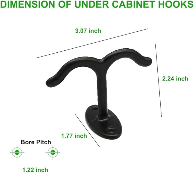 10 Pcs Zinc Alloy Ceiling Double Hook Cabinet Wardrobe Coat Towel Hat Hook - Image 2