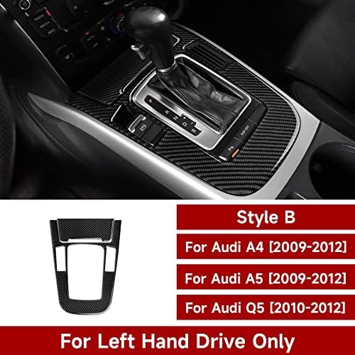 Car Gear Shift Panel Decals for Audi A4 A5 S4 S5 RS4 RS5 Q5 Accessories Carbon Fiber Interior Stickers, Style B