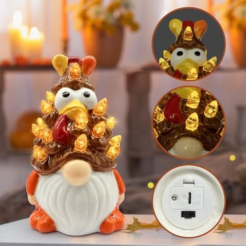 Hexagram Thanksgiving Decorations, Thanksgiving Ceramic Tree Gnomes Decor - Image 5