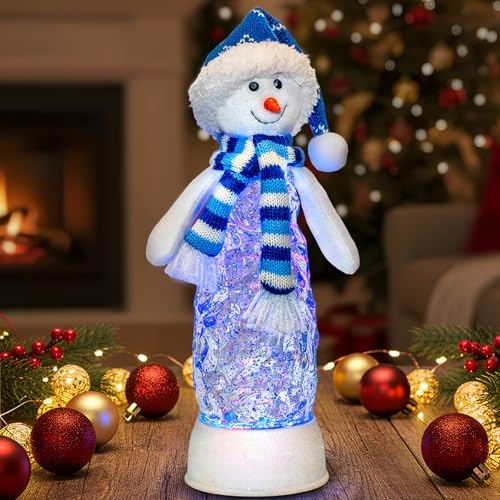 Christmas Snowman Decoration Snow Globe Lantern Indoor Decor Snowman Christmas with Music,6H Timer,USB Lined/Battery Operated Lighted Lantern for Festival Decoration Gifts - Image 6