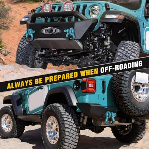 Nilight 2 PCS 3/4" D-Ring Shackle with 7/8" Screw Pin | 41,887lbs Break Strength Heavy Duty Off Road Recovery Shackle with Isolators Washers for Tow Strap,Winch,Off-Road Truck