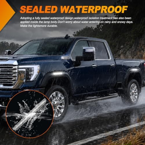 Nilight Fender Side Marker Lights 4PCS for 2020-2025 GMC Sierra 2500HD