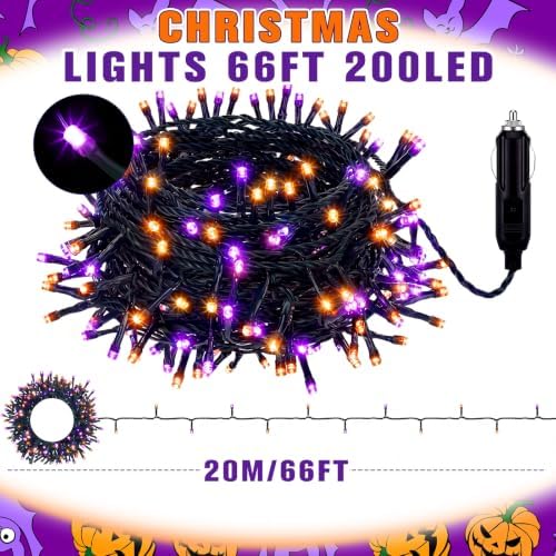 Aurelema 12V Halloween Golf Cart Lights 66 ft 200 LED Car Decor Accessories