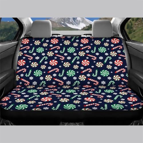 Christmas Candy Car Seat Covers Auto Rear Seats Cushion Cover,Washable Bucket Seat Cushion Protector Backseats Covers for Girls Women,Fit Most Cars,Sedan,SUV,Van