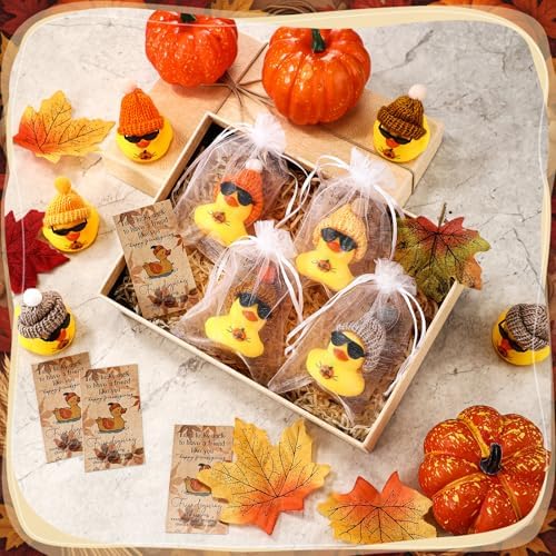 Liliful 48 Sets Friendsgiving Desk Decor Happy Friendsgiving Rubber Ducks - Image 3