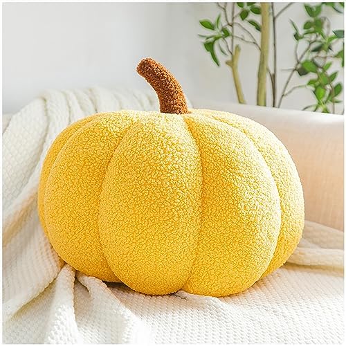Yellow Throw Pillows Pumpkin Shaped,Cute Halloween Decoration Pillow for Home Bedroom Couch Decor Office Sofa Accent Cushion for Chair Lumbar Living Room Fall Home Decor,Yellow,7.87" by Eoieov