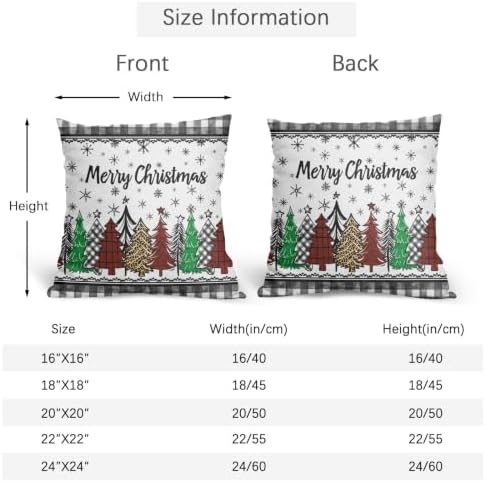Merry Christmas Tree Pillow Covers 18x18 Set of 2 Highly Absorbent - Image 4