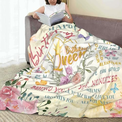 Birthday Gifts for Women, Womens Birthday Gifts Ideas Birthday Decorations Blanket Birthday Gifts for Mom/Her/Girl/Sister/Wife Happy Birthday Gift for Women Unique Throw Blanket 30"*40" - Image 5
