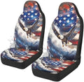 Waterproof Car Seat Cover Elastic Fabrics American Flag Eagle Car Front Seat Protector Breathable Car Seat Cover Easy Installation Universal for Cars Truck SUV Van