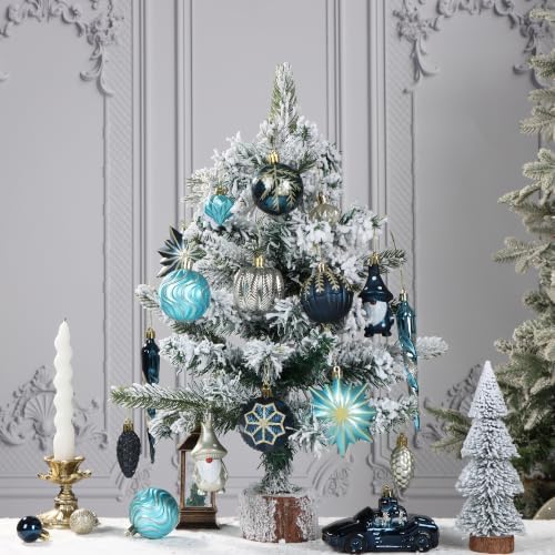 Blue and Gold Fall Christmas Ornaments for Tree Thanksgiving Decorations - Image 5
