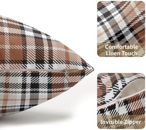 Christmas Plaid Lumber Pillow Covers 12x20 Set of 2 Brown Highly Absorbent - Image 5