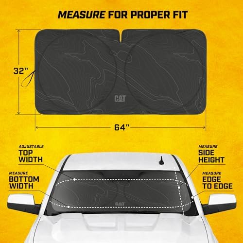 Windshield Sun Shade for Chevrolet Silverado 1500 2099-2013, Foldable Truck Sunshade, UV Heat Blocker, Front Window Sun Shield, Interior Protection, Keeps Cab Cool, Heavy Duty Truck Accessory-Charcoal