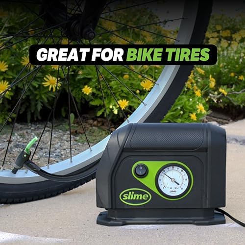 Slime 40050 Tire Inflator, Portable Car Air Compressor, with Analog 100 psi Dial Gauge, Long Hose and LED Light, 12V, 8 min Inflation - Image 4