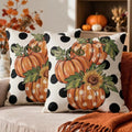 Fall Pillow Covers 22x22 Set of 2, Thanksgiving Orange Pumpkin Sunflower Polka Dot Decorative Throw Pillow Cases Autumn Harvest Outdoor Seasonal Farmhouse Decor for Sofa Couch Bed by Unknown