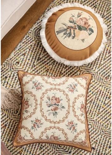 patdrea Designer French Vintage Square Throw Pillow Cover,18"x18" - Image 3