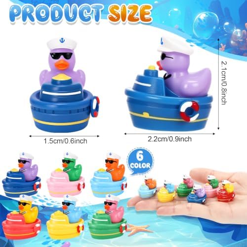 RoundFunny 36 Pcs Mini Sailor Cruise Ducks Tiny Resin Ducks Multicolor - Image 4