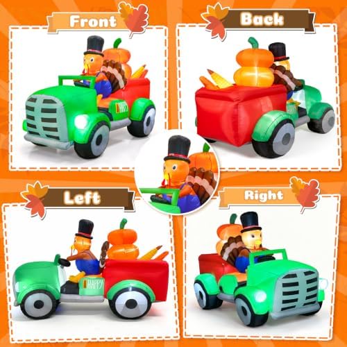8FT Thanksgiving Inflatables Turkey Outdoor Decorations for Fall Yard Decor - Image 6