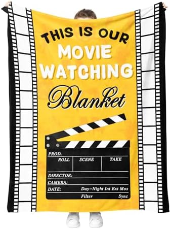 Movie Clapboard Throw Blanket, Movie Watching Theater Home Cinema Decor Gifts Ideas for Women Men Movie Lover Adult Boy Girl Actor Director Acting Gift 60"x80" by Hohoto