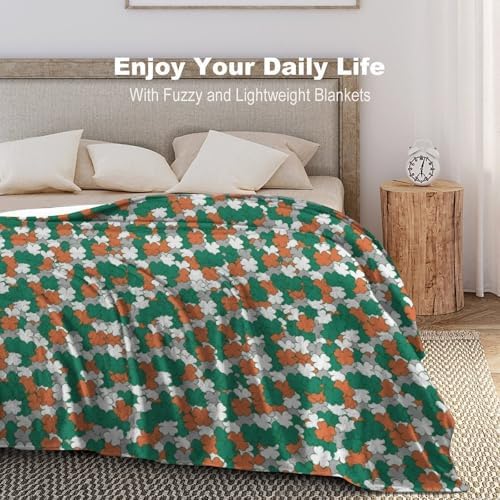 Socira Happy St. Patrick's Day Clover Blanket Throw Blanket Happy St. Patrick's Day Clover Gifts for Women Men Soft Sofa Throws for Travel Camping Bed Home Decor Car Birthday Gift 60"*80"（150*200cm） - Image 6
