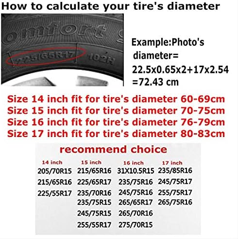 Spare Tire Cover Campsite Mountains with Sun Moon Wheel Tire Covers Waterproof Dust-Proof Wheel Tire Protector Weatherproof Tyre Covers Universal for RV SUV Truck Trailer Off-Road Car Camping 16 Inch