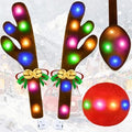 Christmas Car Decorations Reindeer Car Kit Antlers with Lights, Jingle Bells Rudolph Reindeer and Nose, Tail Cute Costume Auto Accessories for Trunk Vehicles SUV Antenna Toppers Multicolor by MIQIA