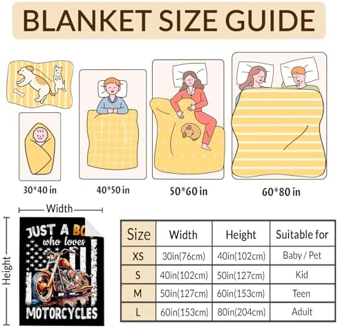Motorcycle Gifts for Boys Men - 50x60 Inches Cool Throw Blanket for Kids Teens Motorbike Lovers Motorcycle Riders - Black Soft Fuzzy Car Blankets for Couch Sofa Bed Travel - Image 4