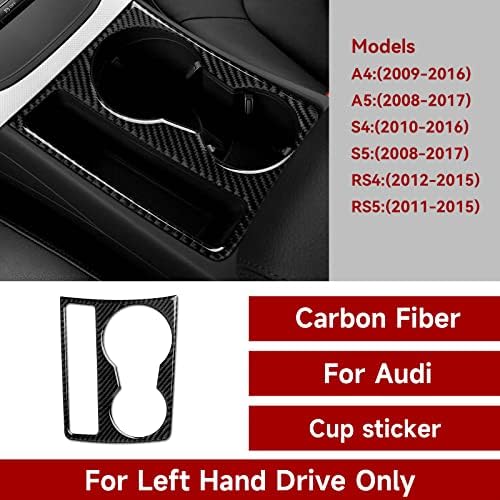 Car Cup Holder Water Cover Decals for Audi A4 A5 S4 S5 RS4 RS5 Accessories Carbon Fiber Interior Stickers