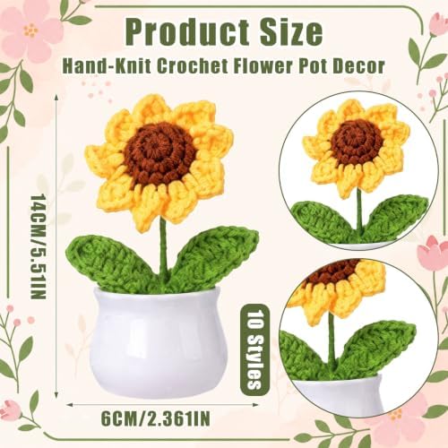 Suncalla 20 Pcs Crochet Flowers Bulk Crochet Floral Bouquet Thank You Gifts - Image 3
