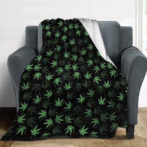 Socira Weed Blanket Throw Blanket Marijuanas Leaf Weed Gifts for Women Men Soft Sofa Throws for Travel Camping Bed Home Decor Car Birthday Gift 50"*60"（130 * 150cm） by Socira