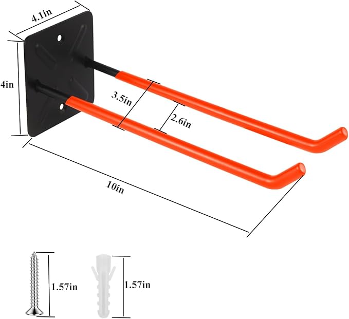 Steel Garage Storage Hooks Wall Tool Organizer, 10 Inch Garage Hook Heavy Duty - Image 2