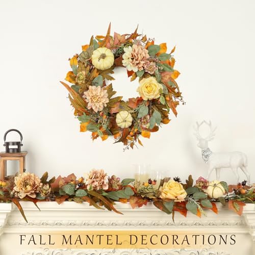 Fall Garland, 6 FT Pumpkin Garlands, Fall Leaves Garland for Table Centerpiece Door Window Fireplace Home Indoor Outdoor Fall Decorations - Image 6