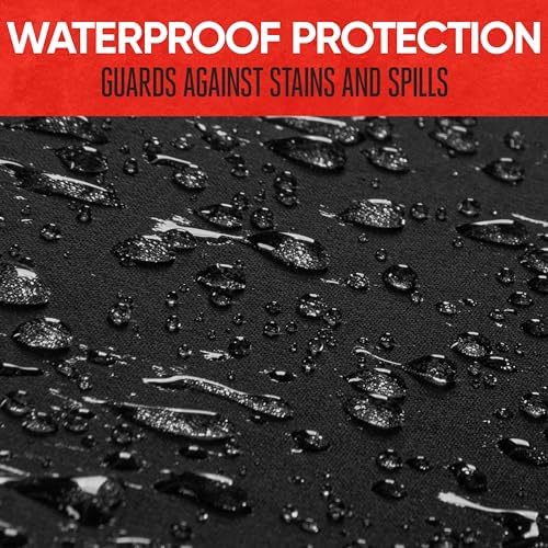 Motor Trend SpillGuard Waterproof Rear Split Bench Seat Covers for Trucks Rear Seat Cover Only - Black Car Seat Covers, Back Seat Covers Only - Durable Neoprene Spill Resistant for Kids & Dogs