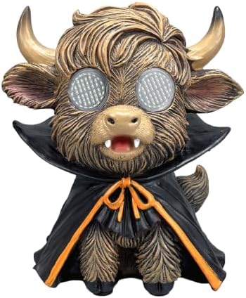 Halloween Highland Cow LED Statue, Vampire Cape Decor - Image 6