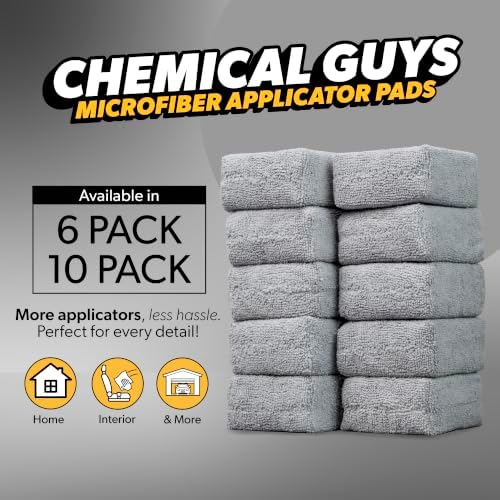 Chemical Guys, Foam Applicator Pads for Wax, Sealant & Dressing, Gray, 6 Pk