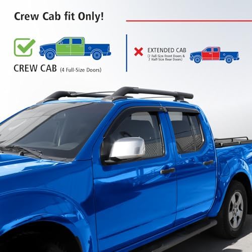Goodyear Shatterproof Window Deflectors for Suzuki Equator 2009-2012 Crew Cab, Tape-on Rain Guards, Window Visors, Vent Deflector Visor,Car Accessories,4 pcs. - GY008644