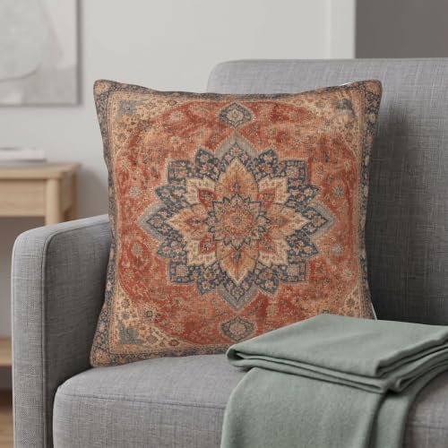 Boho Throw Pillow Covers 18x18 Set of 2, Ethnic Design Carpet Pattern - Image 2