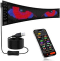 Super RGB LED Devil Eye Lights for Windshield 15"x4" [Advanced Chip, 100% Synced Dual Screen] Dynamic Flexible Programmable Custom LED Eyes Display for Car Motorcycle Window with Remote & APP Control