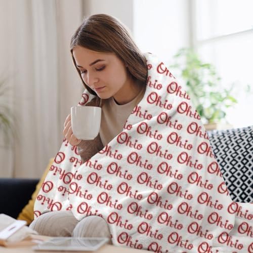 Socira Ohio Map State Flag Blanket Throw Blanket Ohio Map State Flag Gifts for Women Men Soft Sofa Throws for Travel Camping Bed Home Decor Car Birthday Gift 50"*60"（130 * 150cm） - Image 5
