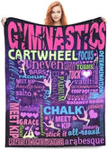 Gymnastics Blanket, Gymnast Gifts for Girls Gymnastics Lovers Teens Women Kids Birthday Soft Flannel Fleece Warm Cozy Throw Blanket for Sofa Bed Home Decor 80"X60" by Cvrozpwy