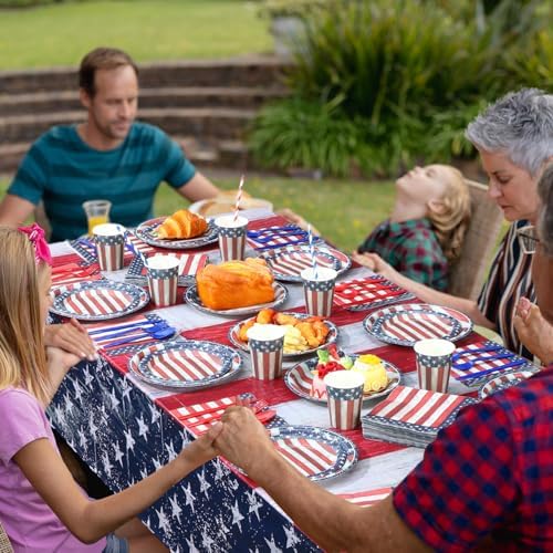 Funnymoom 452 Pcs Patriotic Paper Plates Napkins Party Supplies, Serves 50 - Image 5