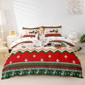 Merry Christmas Kids Duvet Cover Set Twin Size,Happy Camping Camper Rustic Bedding Set,Girls Boys Adults Room Decor,Christmas Deer Snowflake Comforter Cover,Colorful Xmas Quilt Cover,1 Pillowcase by Manfei