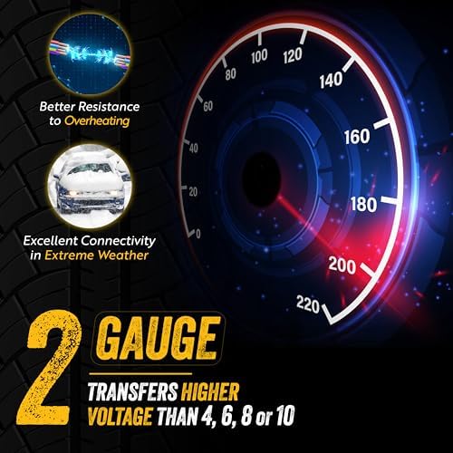 GOODYEAR Heavy Duty Jumper Cables for Car Battery - 2 Gauge Thick Wire, Extra Long 16 ft Booster Cables with Carrying Case for Cars, Trucks, SUVs, Emergency Roadside Kit Car Accessories