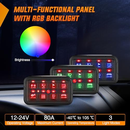 Nilight 8 Gang Switch Panel Relay System w/APP Control Automatic Dimmable